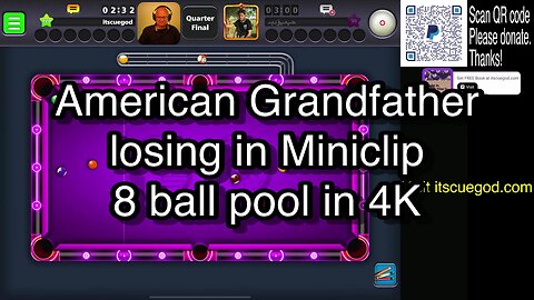 American Grandfather losing in Miniclip 8 ball pool in 4K 🎱🎱🎱 8 Ball Pool 🎱🎱🎱
