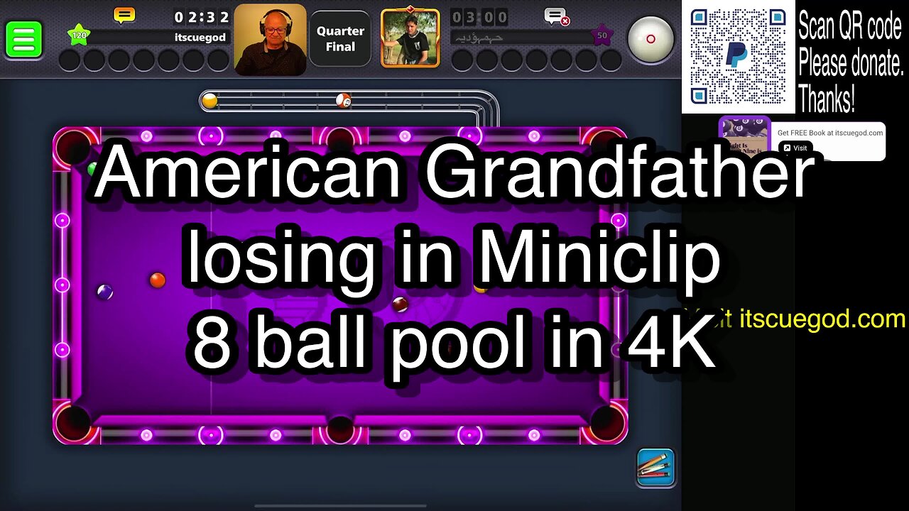 American Grandfather losing in Miniclip 8 ball pool in 4K 🎱🎱🎱 8 Ball Pool 🎱🎱🎱