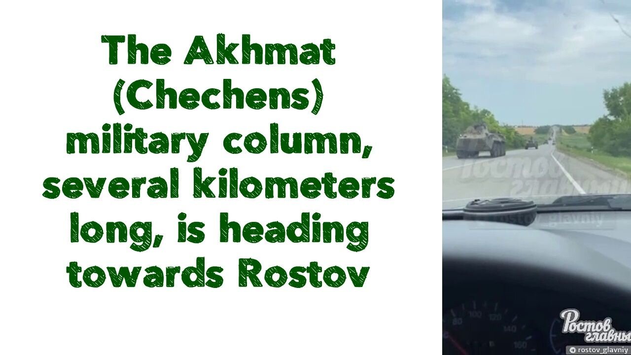 The Akhmat column, several kilometers long, is heading towards Rostov
