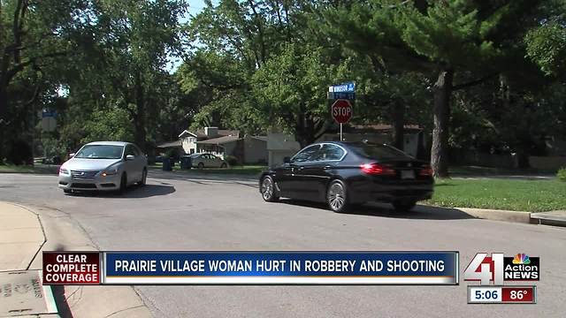 Woman robbed, shot in Prairie Village
