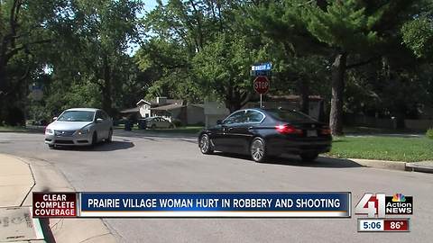 Woman robbed, shot in Prairie Village