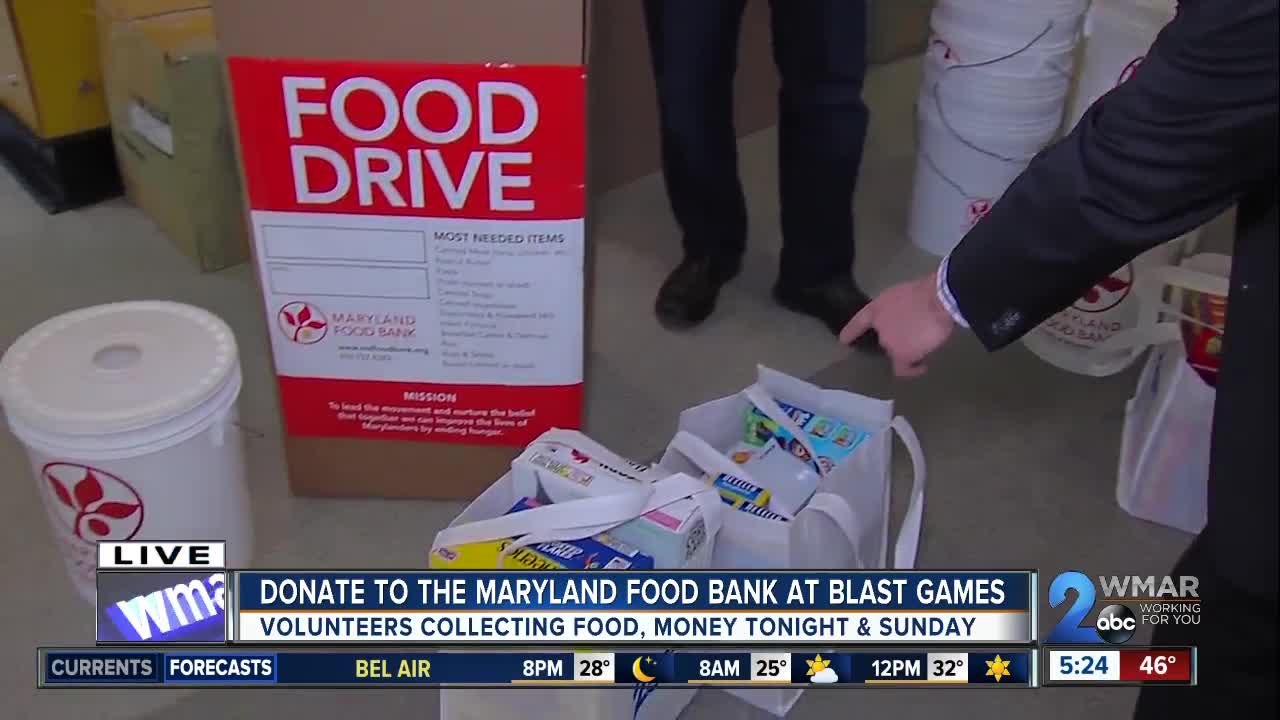 Help the Baltimore Blast stock the shelves of the Maryland Food Bank
