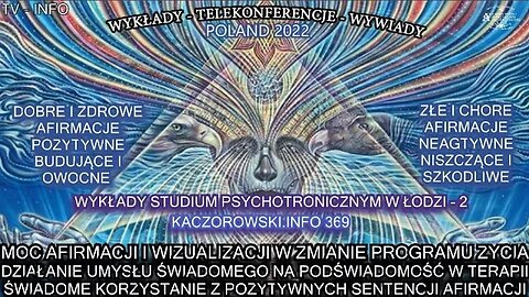 MOC AFIRMACJI I WIZUALIZACJI W ZMIANIE PROGRAMU ŻYCIA , DZIAŁANIA UMYSŁU ŚWIADOMEGO NA PODŚWIADOMOŚĆ