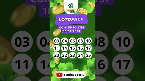 🍀 Resultado LOTOFACIL 2791 | 18/04/23 | Sentindo Sorte #shorts