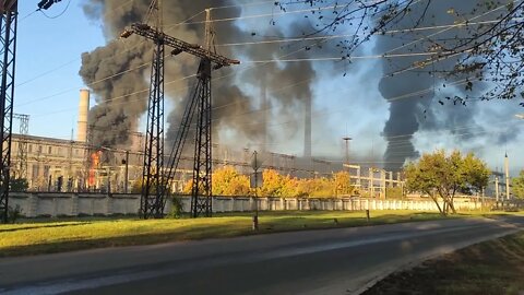PS Pridneprovskaya in Dnepropetrovsk is burning