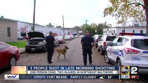 One dead, two injured after Baltimore triple shooting