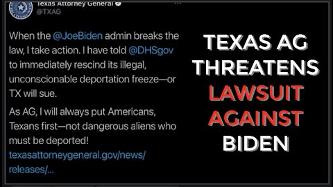 Texas AG Steps Into The Arena! THREATENS SUIT Against Biden Admin!