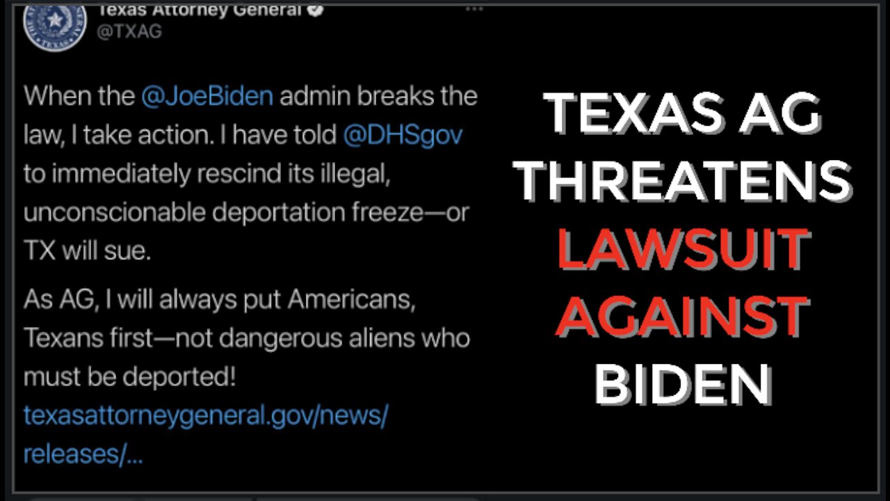 Texas AG Steps Into The Arena! THREATENS SUIT Against Biden Admin!