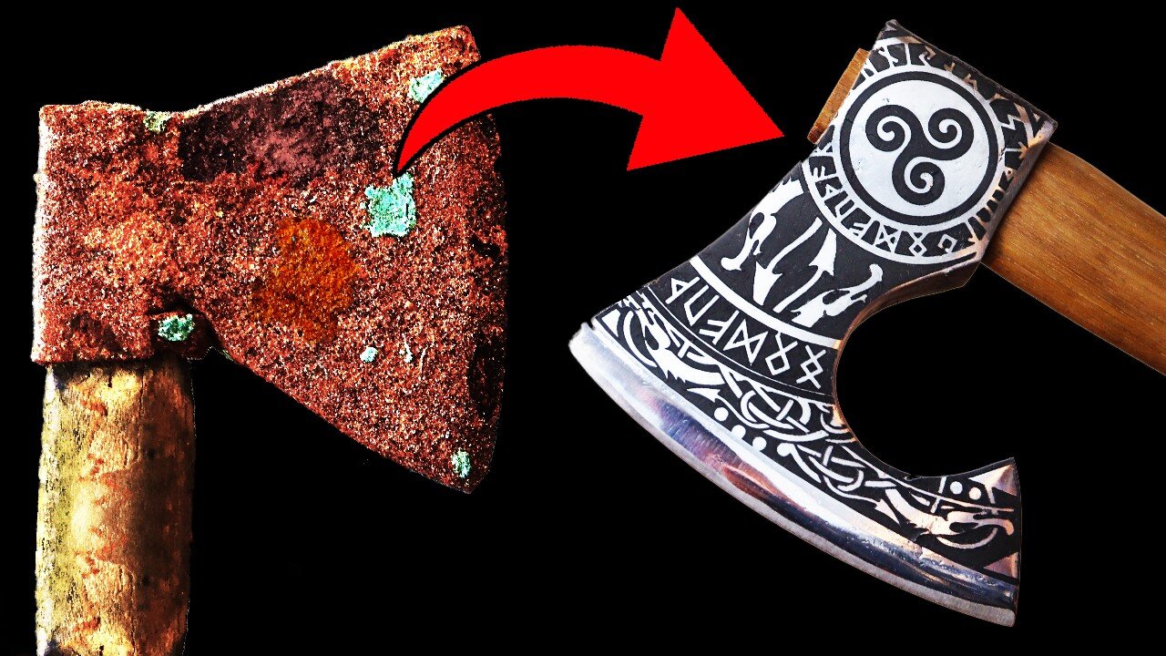 Antique Hatchet Restoration with AWESOME VIKING modifications