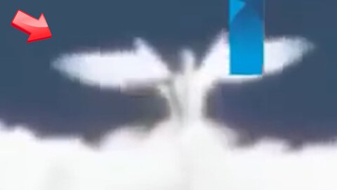 Angelic winged humans above the clouds