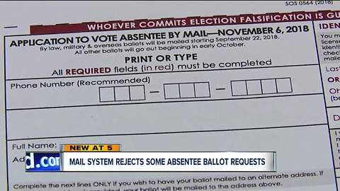 Requests for absentee ballots rejected