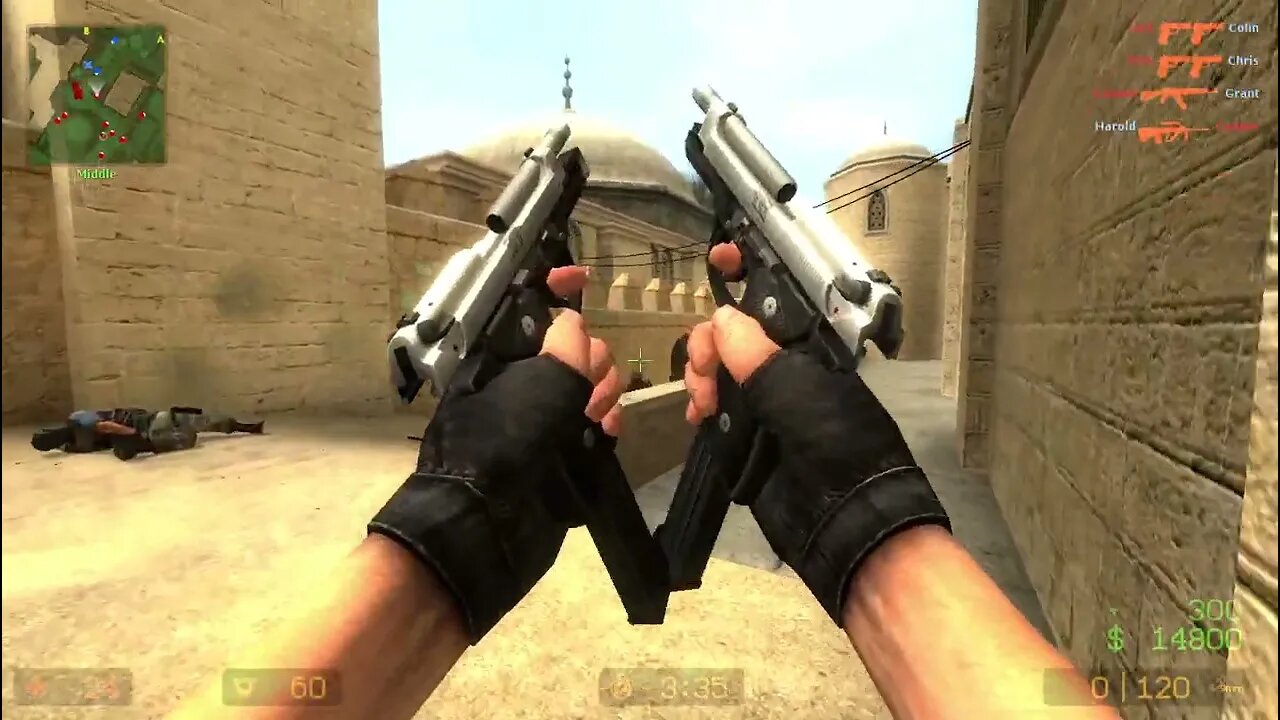 Counter Strike Source Dust 2 Bots #64 Only Assault Rifles and Unique Enemy Weapons.