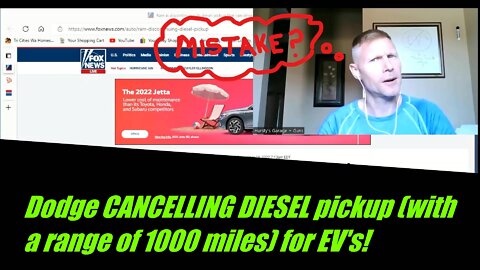 Dodge Canceling its Eco Diesel 1500 (that has a range of up to 1000 miles) for EV Technology!