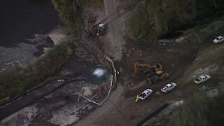 Water main break in Hillsborough County (CHOPPER)
