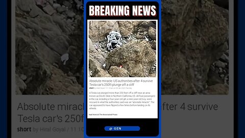News Bulletin | Unbelievable! 4 Survivors After Tesla Plunges 250ft Off a Cliff! | #shorts #news