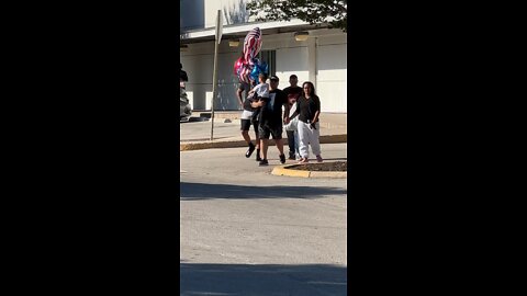 INVASION ALERT: illegal aliens greeted w balloons and flowers in San Antonio, Tx.