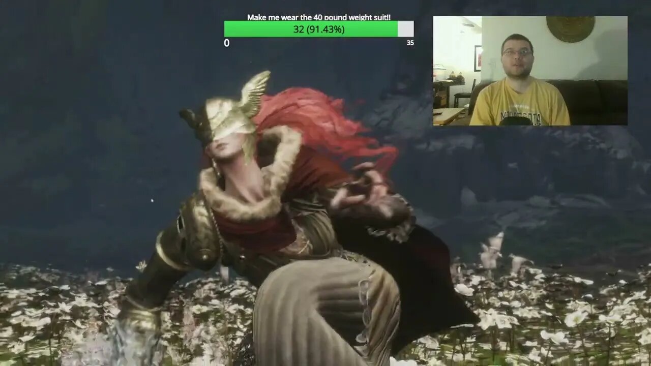 I finally win! Malenia has fallen. I give an evil laugh at my victory. Elden Ring!