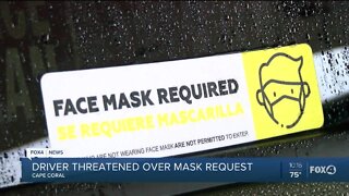 Uber driver left frightened after a passenger refused to wear a mask