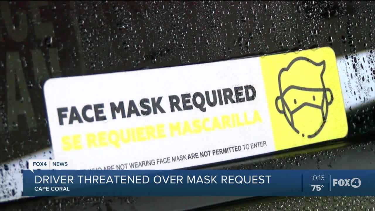 Uber driver left frightened after a passenger refused to wear a mask
