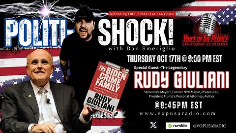 POLITI-SHOCK! AMERICA'S MAYOR RUDY GIULIANI JOINS THE SHOW LIVE!!!