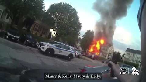 Police release frantic 911 calls, officer body cam footage of Woodlawn triple murder and fire