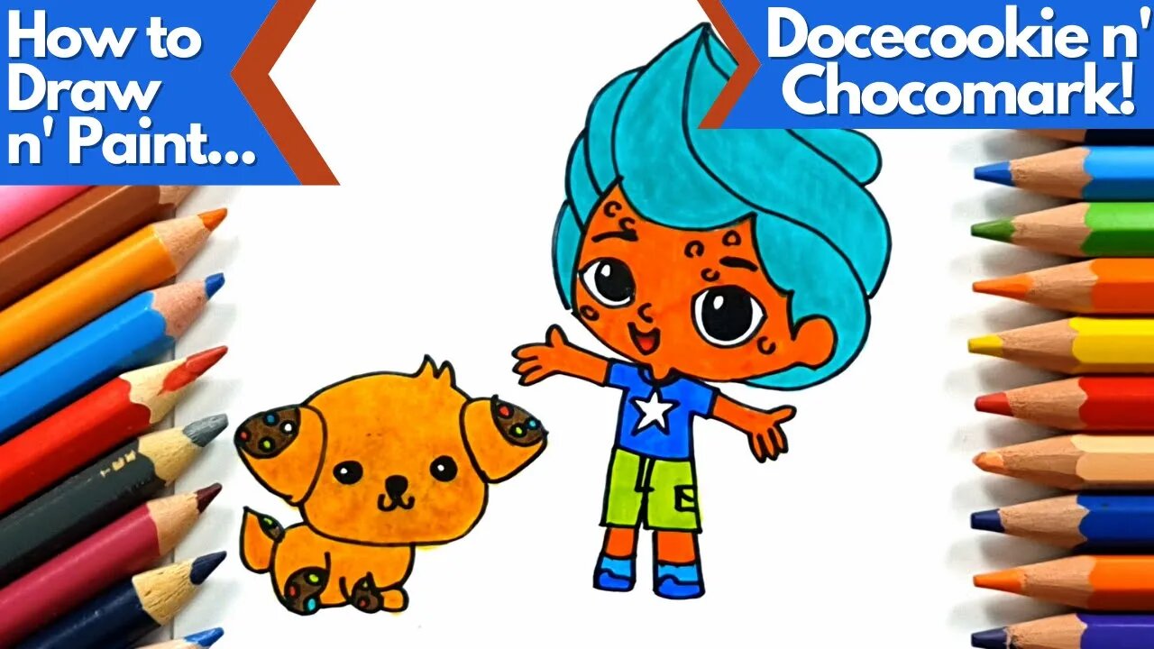 How to draw and paint Docecookie Chocomark from Chocolix