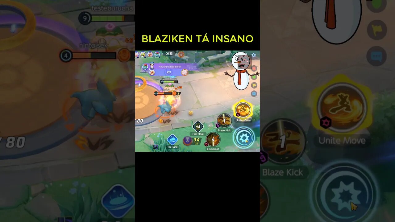 BLAZIKEN ESTÁ INSANO NO 😱😱POKÉMON UNITE #shorts #burucharizard #pokemonunite