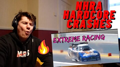 NHRA HARDCORE CRASHES ((INSANE IRISH REACTION!!))
