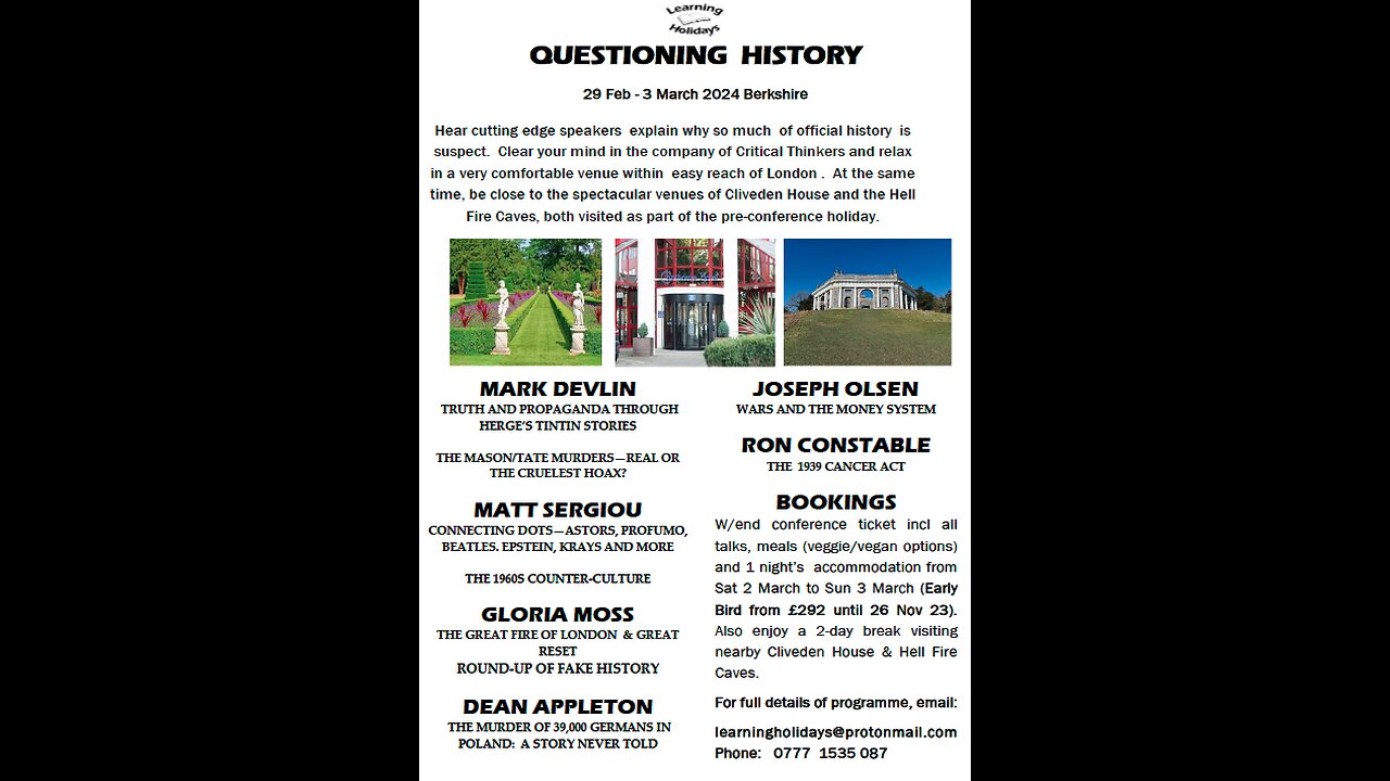 QUESTIONING HISTORY EVENTS INCOMING - DECEMBER 2023 AND MARCH 2024