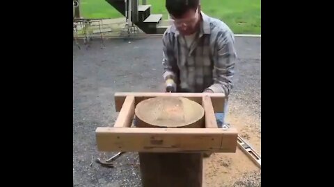 Carpenter Shows Skill When Cutting Wood - Woodworking Tips
