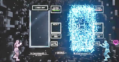Shy of Victory in a Well Fought Round of Tetris Effect: Connected