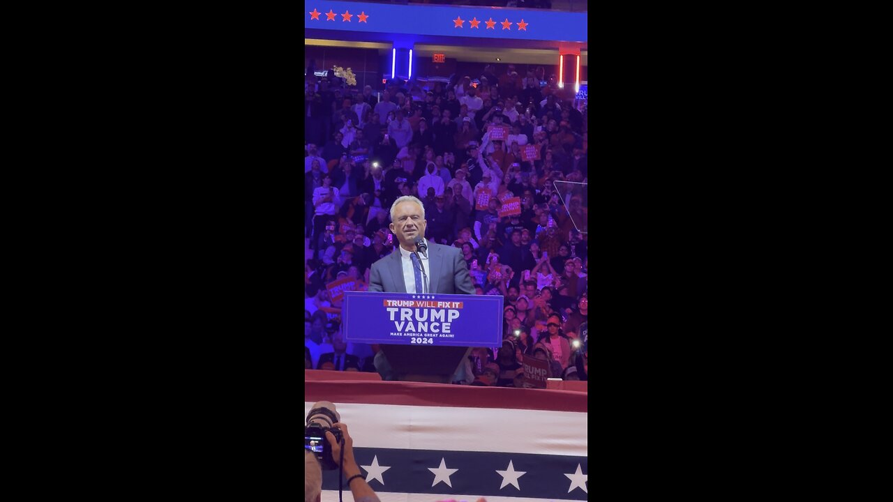 Robert F Kennedy Jr makes his remarks at Trump’s Madison Square Garden rally and endorses him