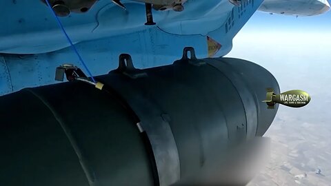 Russian Su-34 attack aircraft goes on a bombing raid