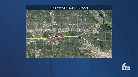 ISP: Crash near Eagle Road exit on I-84 results in a truck's landing in nearby canal