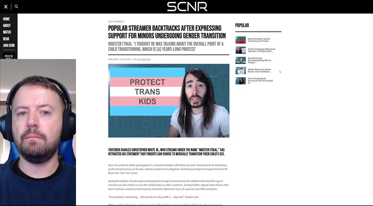 Popular Streamer MoistCr1TiKaL Facing Backlash After Defending Child Gender Transition, Backtracks