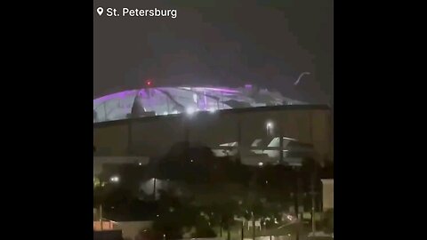 #BREAKING: The Roof of Tropicana Field serving as a shelter for first responders and National Guard