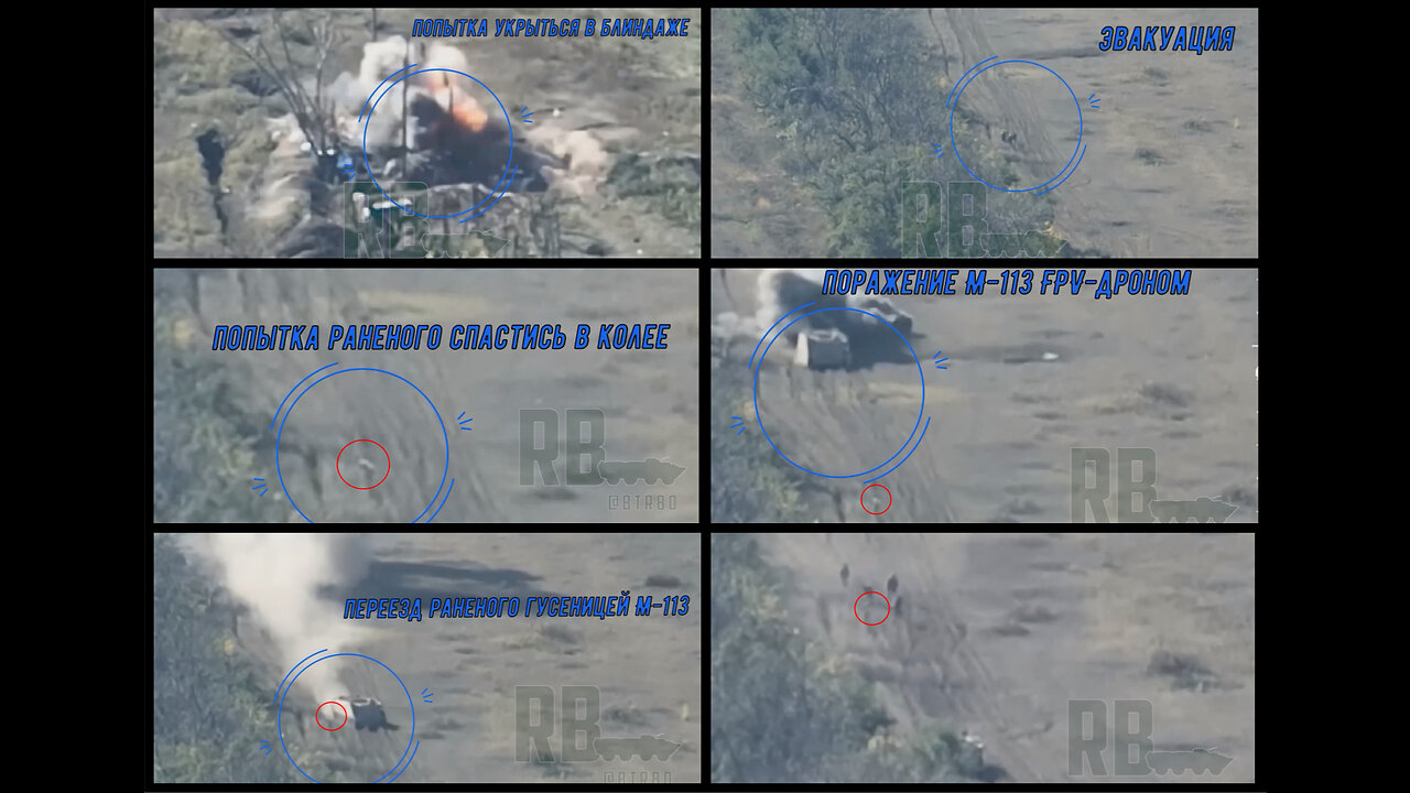 Torske area: Ukrainian M113 APC in a panic runs over a Ukrainian soldier
