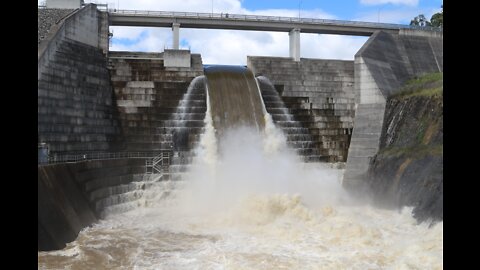 Scenes from a spillway. Hinze Dam, Australia. 2 March, 2022.