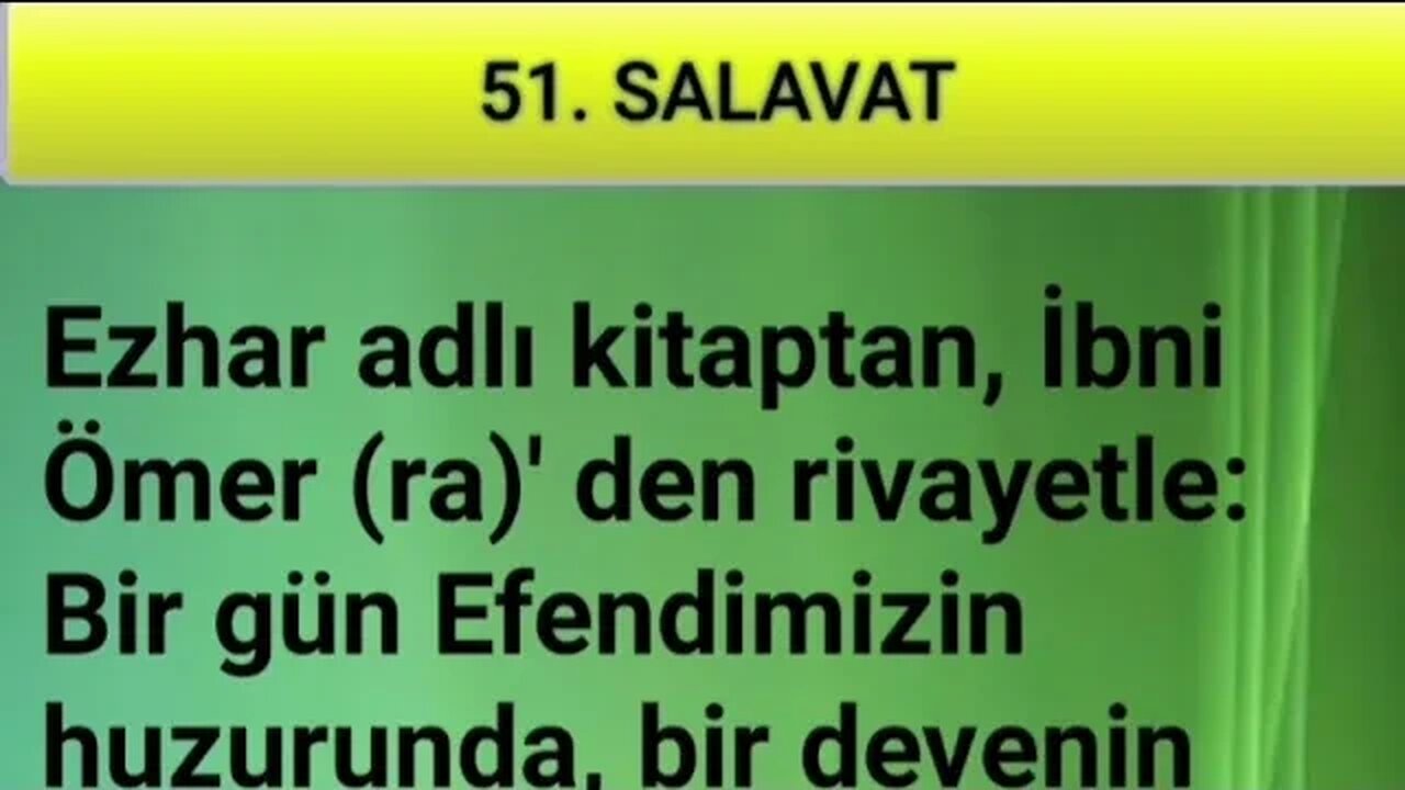 SALAVAT-I ŞERİFELER (51. SALAVAT -sesli)