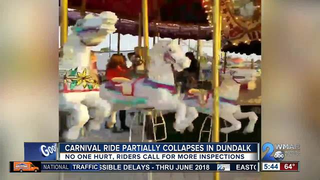 Carnival ride partially collapses in Dundalk, no injuries reported