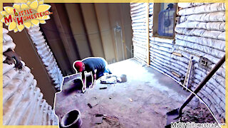 Bathroom Soil Cement, Electrical & Stucco | Earthbag Kitchen & Bathroom | Weekly Peek Ep134