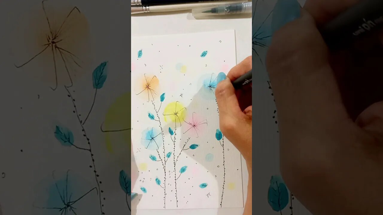 Desenho Fácil com Aquarela e Nanquim #shorts