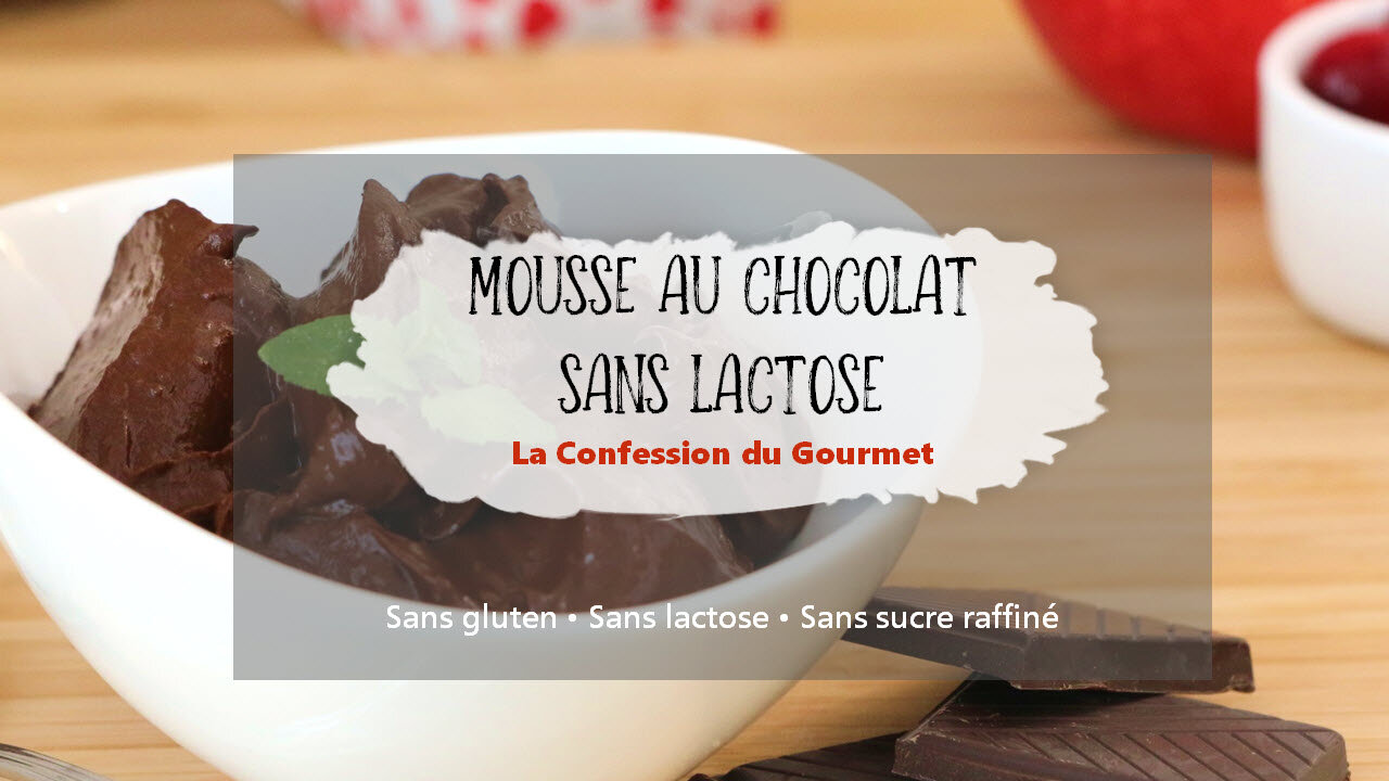 Mousse au chocolat sans lactose et produit laitier