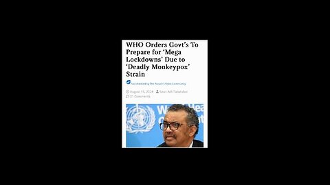WHO ORDERS GOVT'S TO PREPARE FOR MEGA LOCKDOWNS