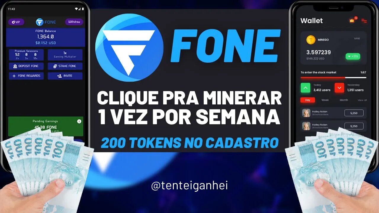 💲 GANHE DINHEIRO COM FONE - APP DE MINERAÇÃO COM PROJETO TOP