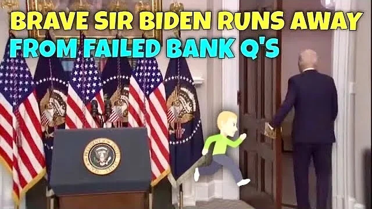 BIDEN RUNS AWAY from Questions about failed banks… 🏃♂️
