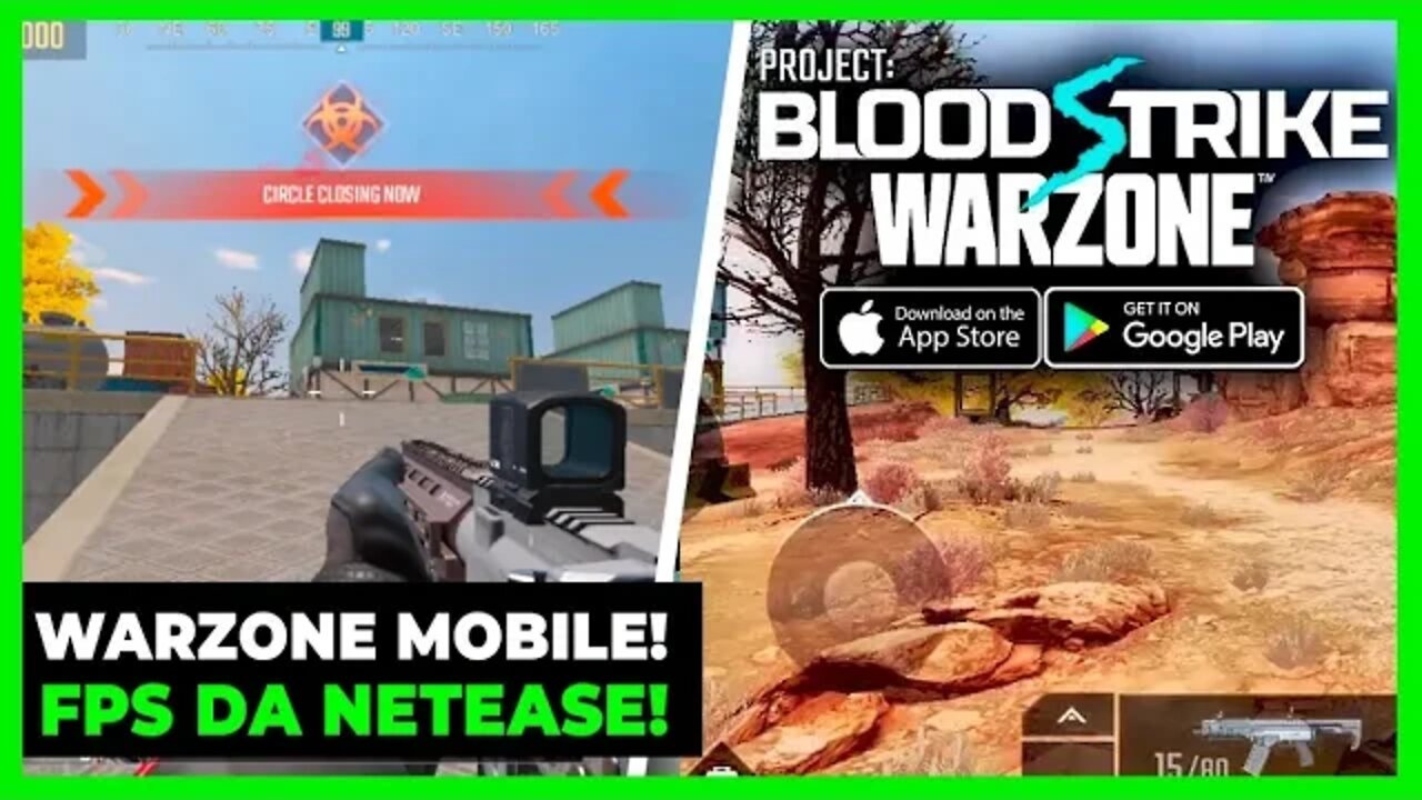 NOVO WARZONE MOBILE! PROJECT BLOOD STRIKE! WARZONE DA NETEASE! GAMEPLAY - PT-BR