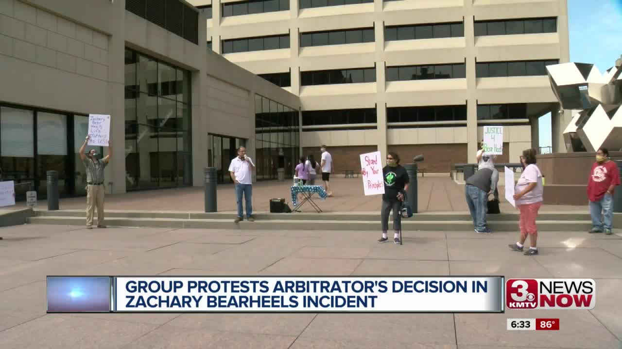 Group protests arbitrator's decision in Zachary Bearheels incident