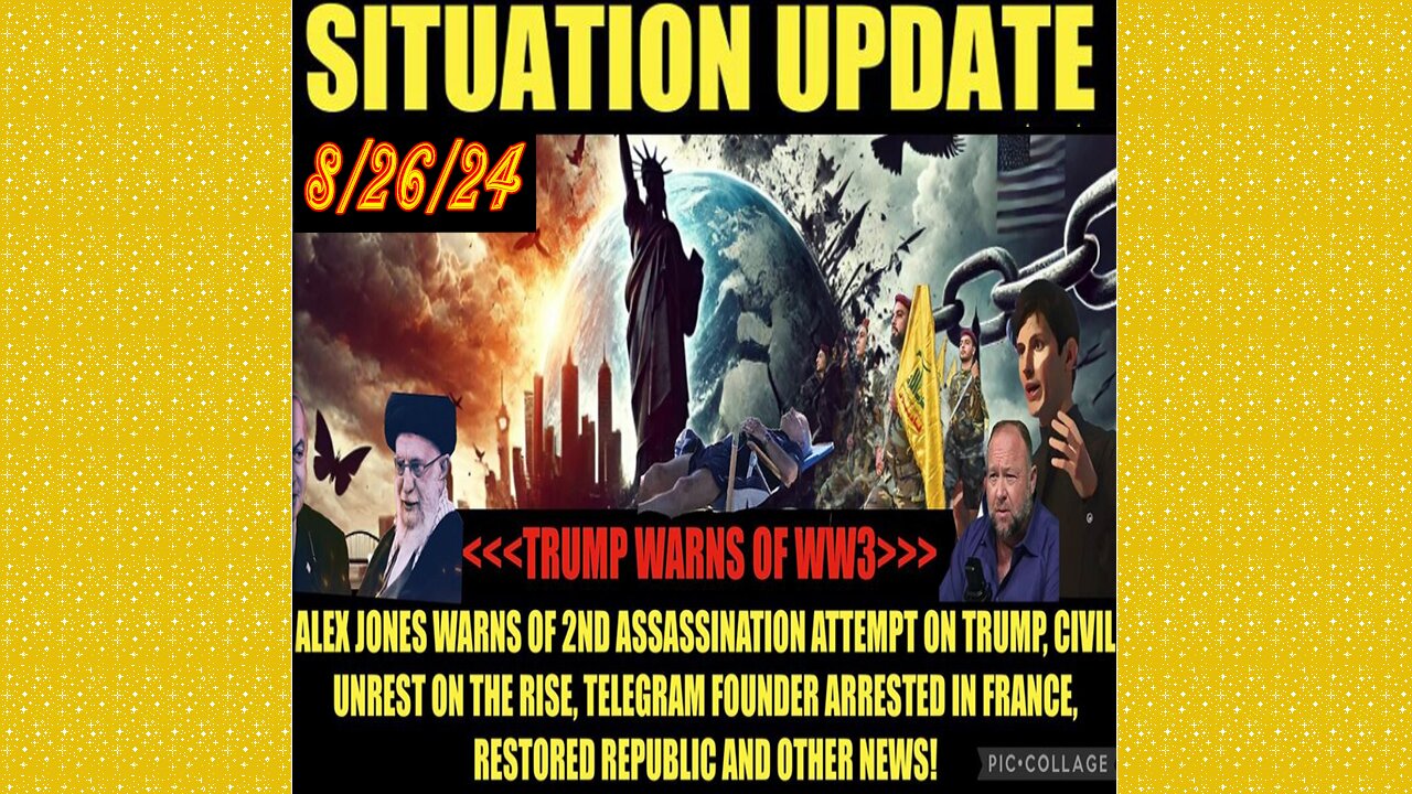 SITUATION UPDATE 8/26/24 - No way out, Trump Warns Of Ww3 As Byedin Sleeps At Beach