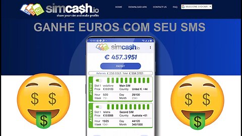 💥APP SIMCASH 💥 Ganhe EUROS com seus SMS💥